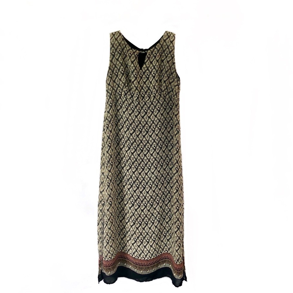 A Wild Thyme Bohemian Medallion Sheath Midi Sleeveless Boho Casual Dress EUC 8